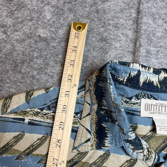 Outfitters Shirt Mens All Over Print Camp Mountain 100% Cotton Button Down Large - Picture 3 of 8